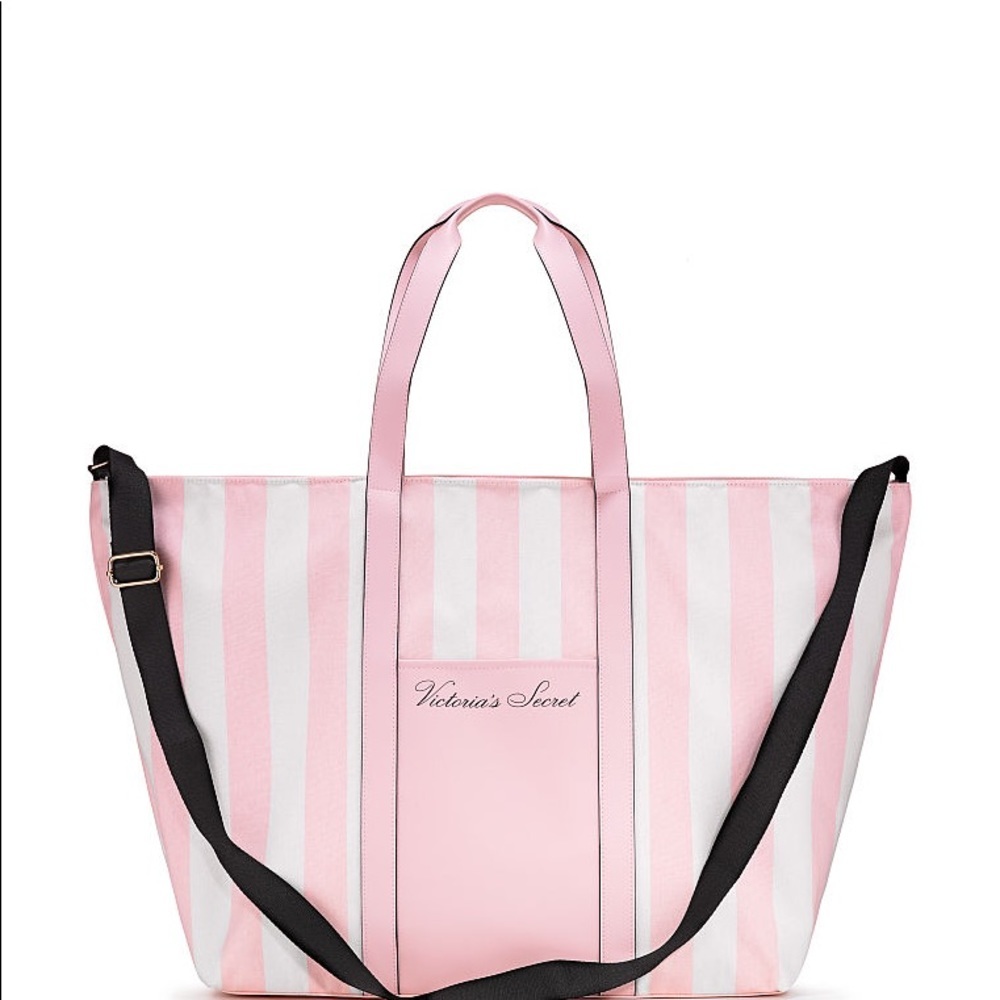 Iconic VS Pink & White Striped Tote $68